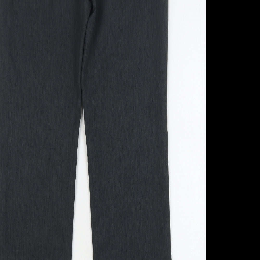 Thomo Womens Grey Polyester Trousers Size 8 L32 in Regular Hook & Eye
