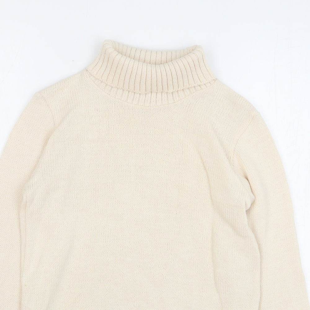 Boohoo Womens Beige Roll Neck Acrylic Pullover Jumper Size XS