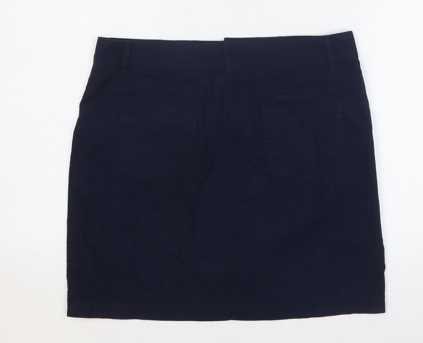 Dorothy Perkins Womens Blue Cotton Mini Skirt Size 12 Button