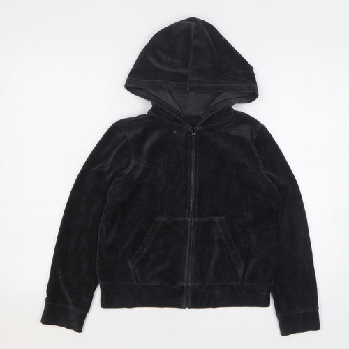 Uniqlo Girls Grey Polyester Full Zip Hoodie Size 9-10 Years Zip