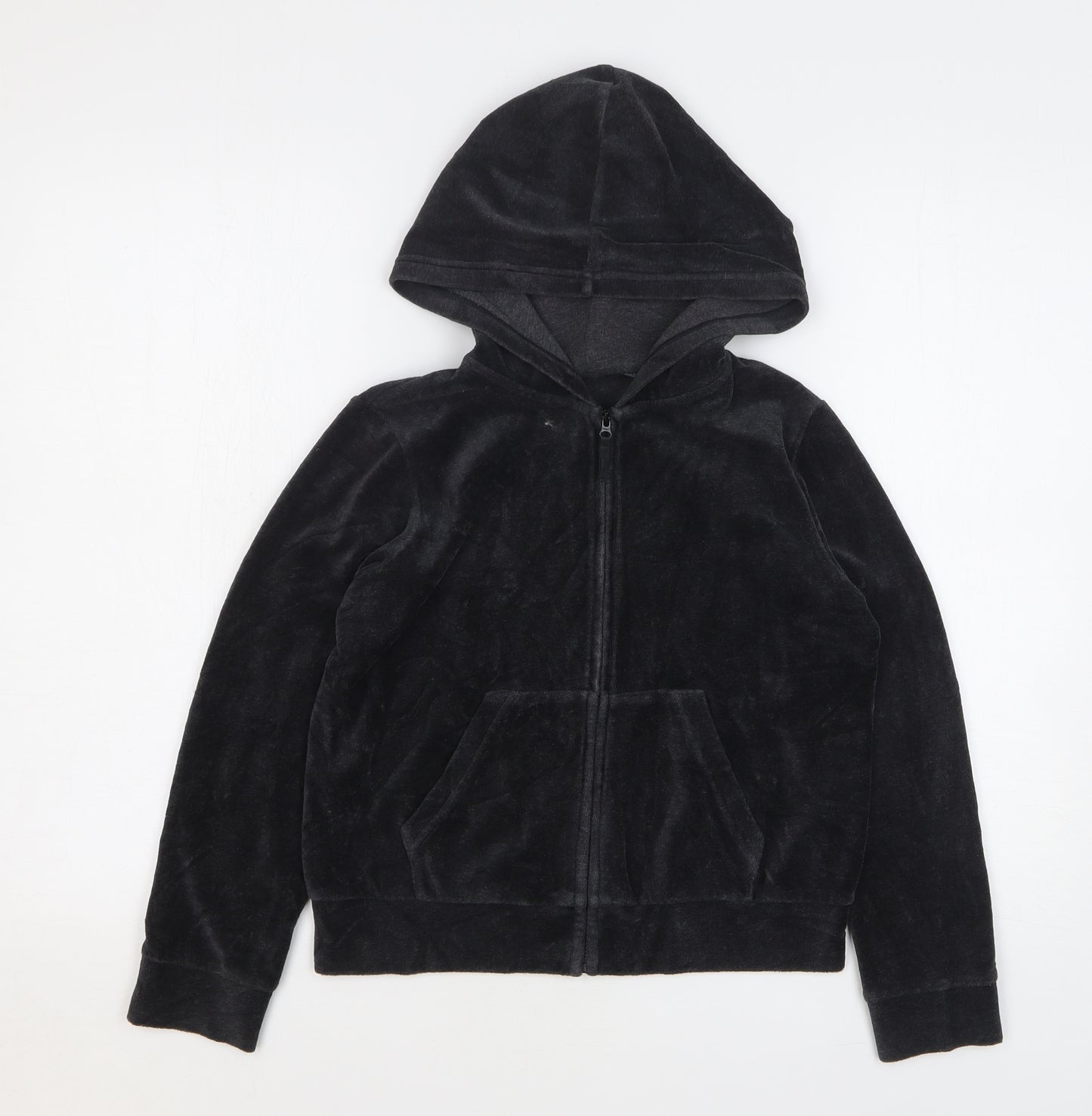 Uniqlo Girls Grey Polyester Full Zip Hoodie Size 9-10 Years Zip