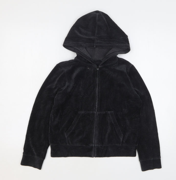 Uniqlo Girls Grey Polyester Full Zip Hoodie Size 9-10 Years Zip