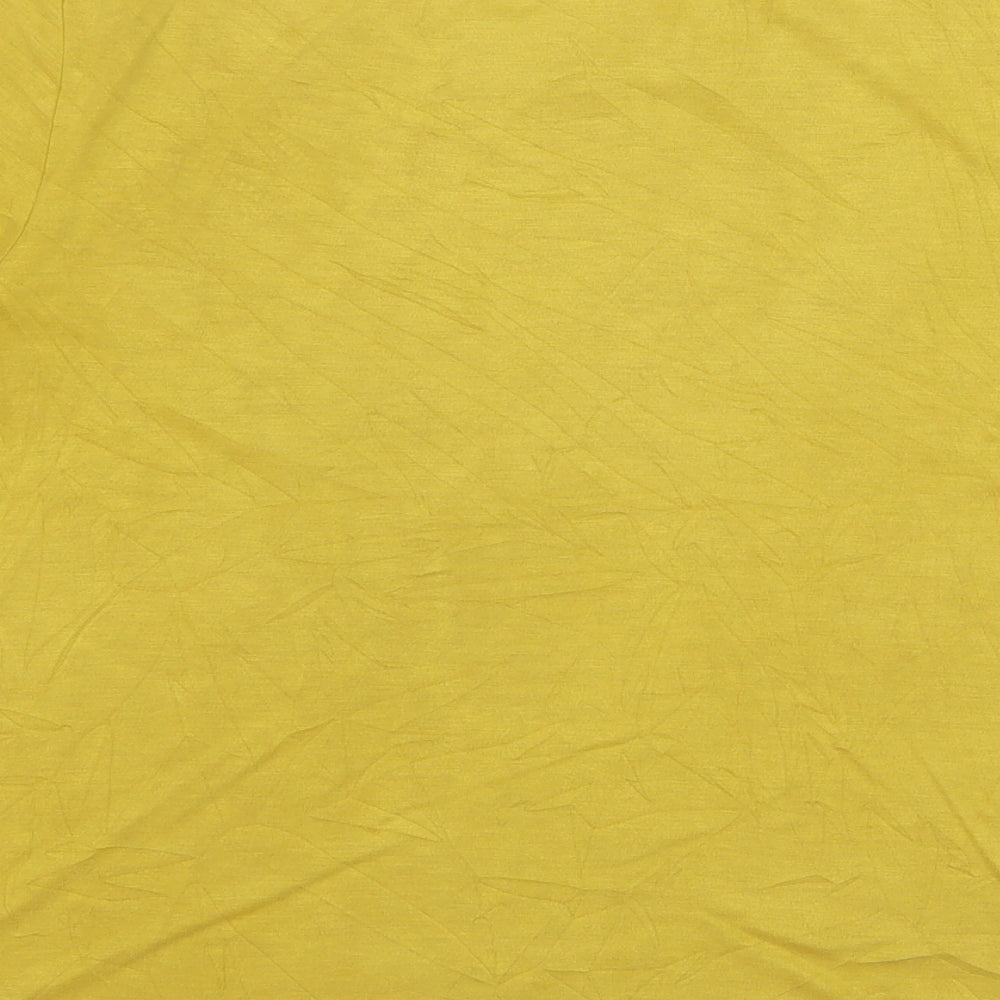 Monkl Womens Yellow Modal Basic T-Shirt Size M Round Neck