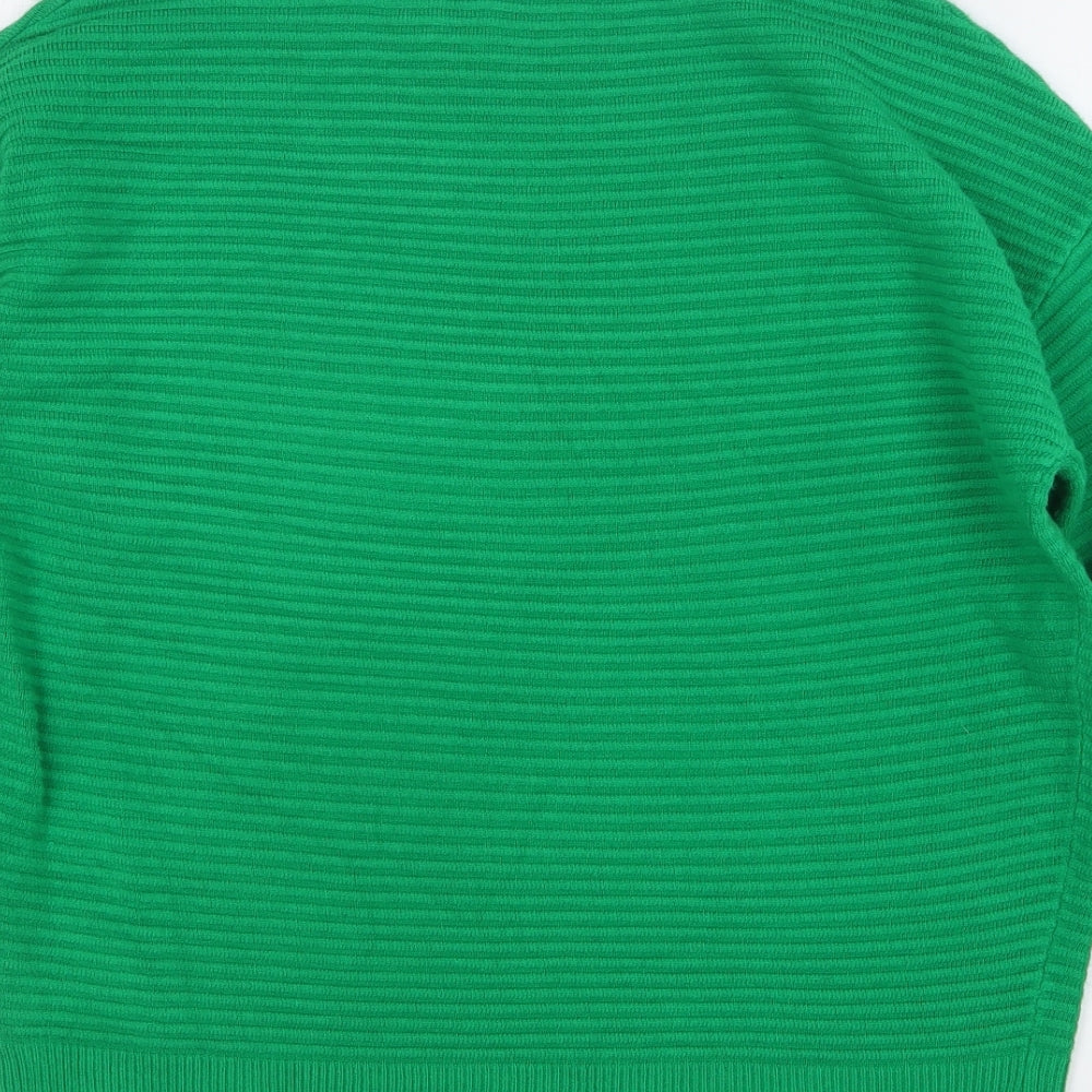 Papaya Womens Green Round Neck Acrylic Pullover Jumper Size 10