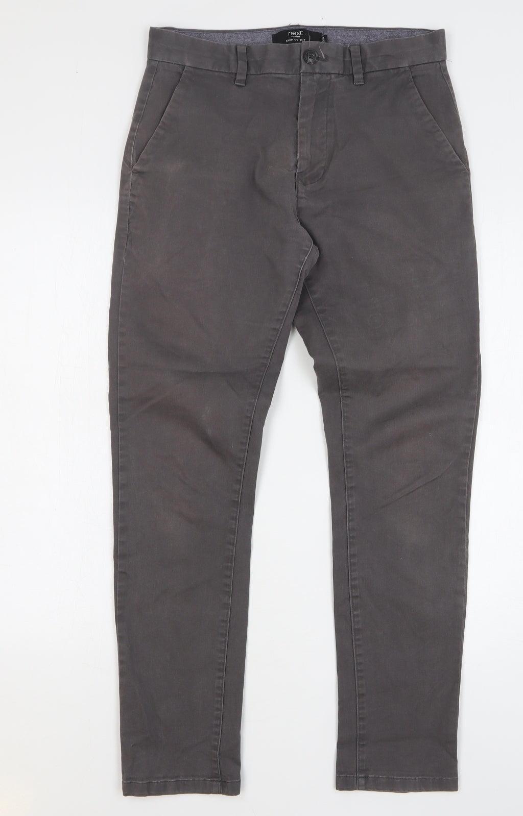 NEXT Mens Grey Cotton Skinny Jeans Size 30 L29 in Regular Button