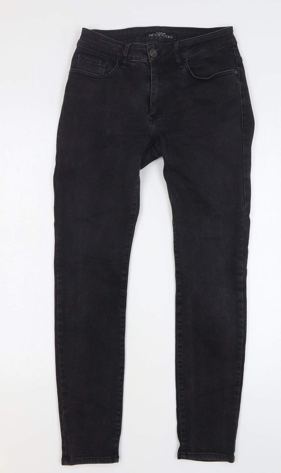 Tiffosi Mens Black Cotton Skinny Jeans Size 30 L29 in Regular Button