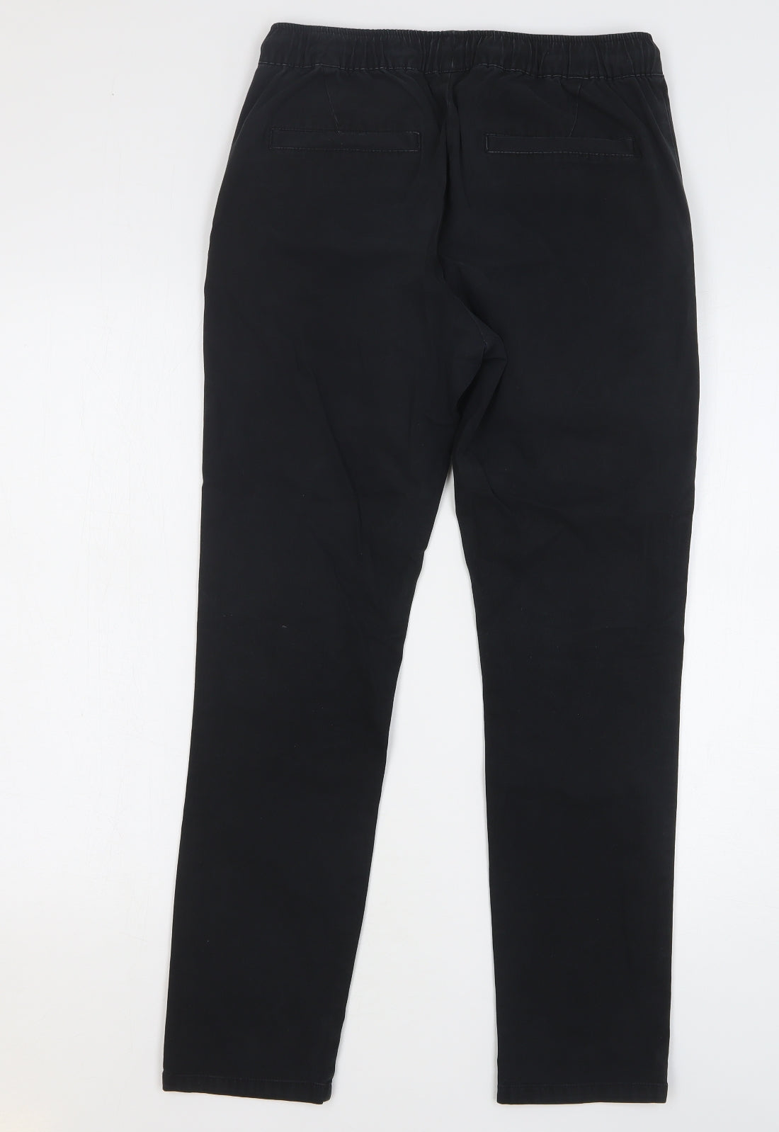 ASOS Mens Black Cotton Trousers Size 30 in L28 in Regular Drawstring