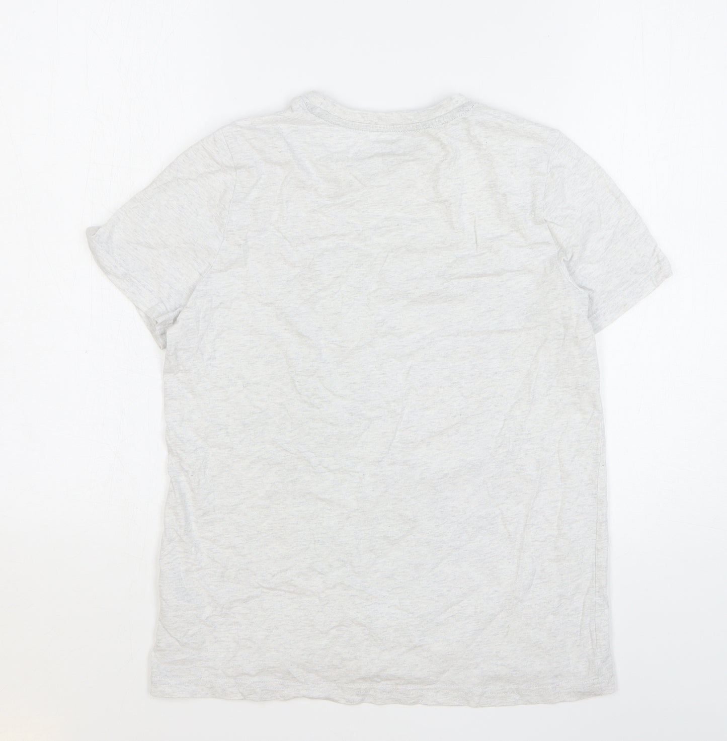 F&F Boys Grey Geometric Cotton Basic T-Shirt Size 11-12 Years Round Neck Pullover - Astronauts