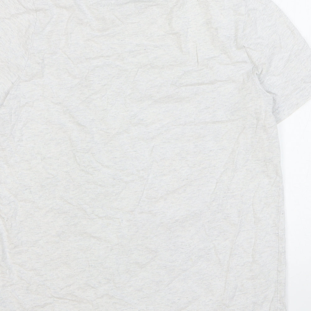 F&F Boys Grey Geometric Cotton Basic T-Shirt Size 11-12 Years Round Neck Pullover - Astronauts