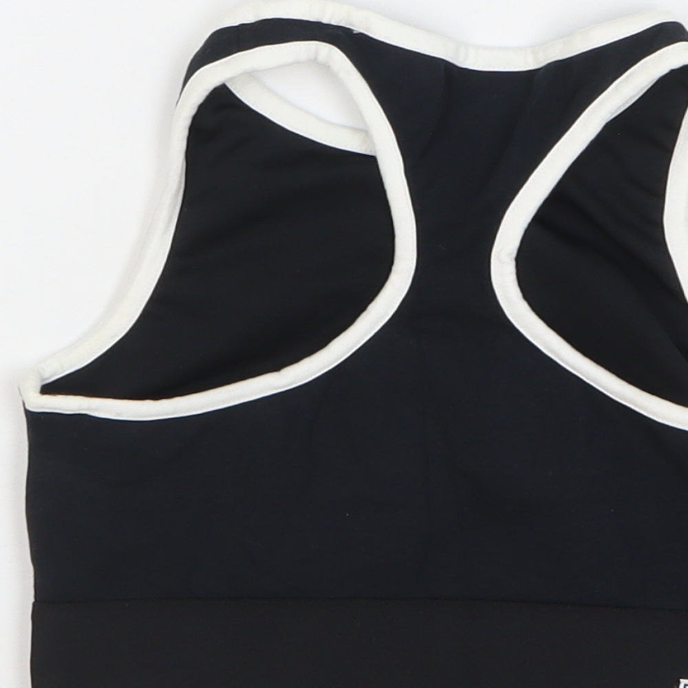 PUMA Girls Black Cotton Cropped Tank Size 6 Years Round Neck Pullover