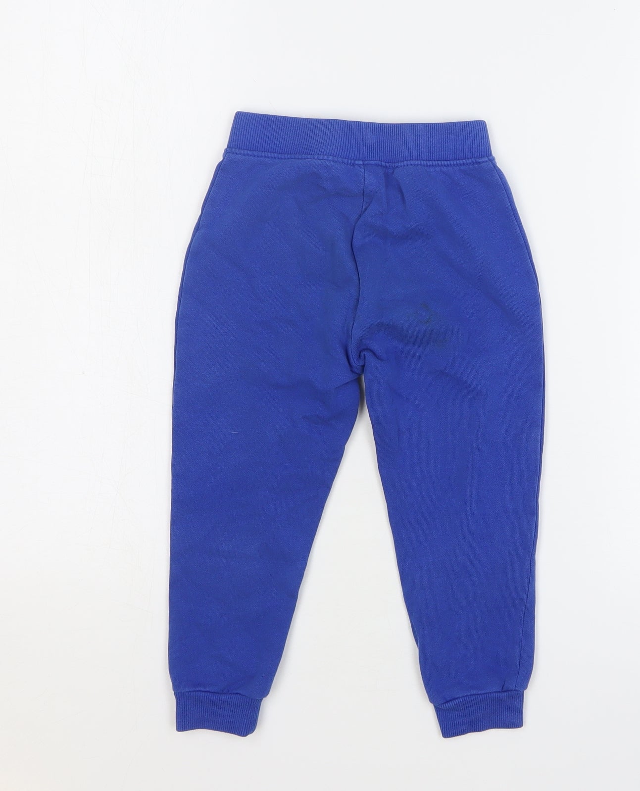 F&F Boys Blue Cotton Sweatpants Trousers Size 2-3 Years Regular Drawstring