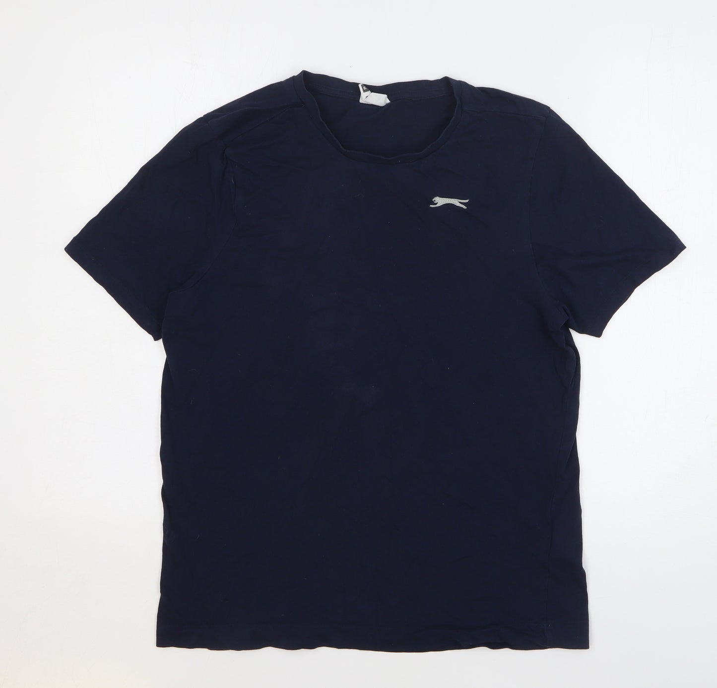 Slazenger Mens Blue Cotton T-Shirt Size M Round Neck