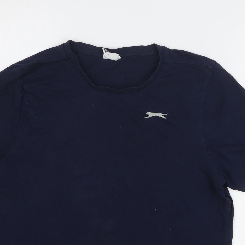 Slazenger Mens Blue Cotton T-Shirt Size M Round Neck