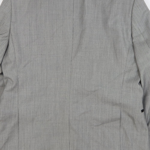 Topman Mens Grey Geometric Wool Jacket Blazer Size 42