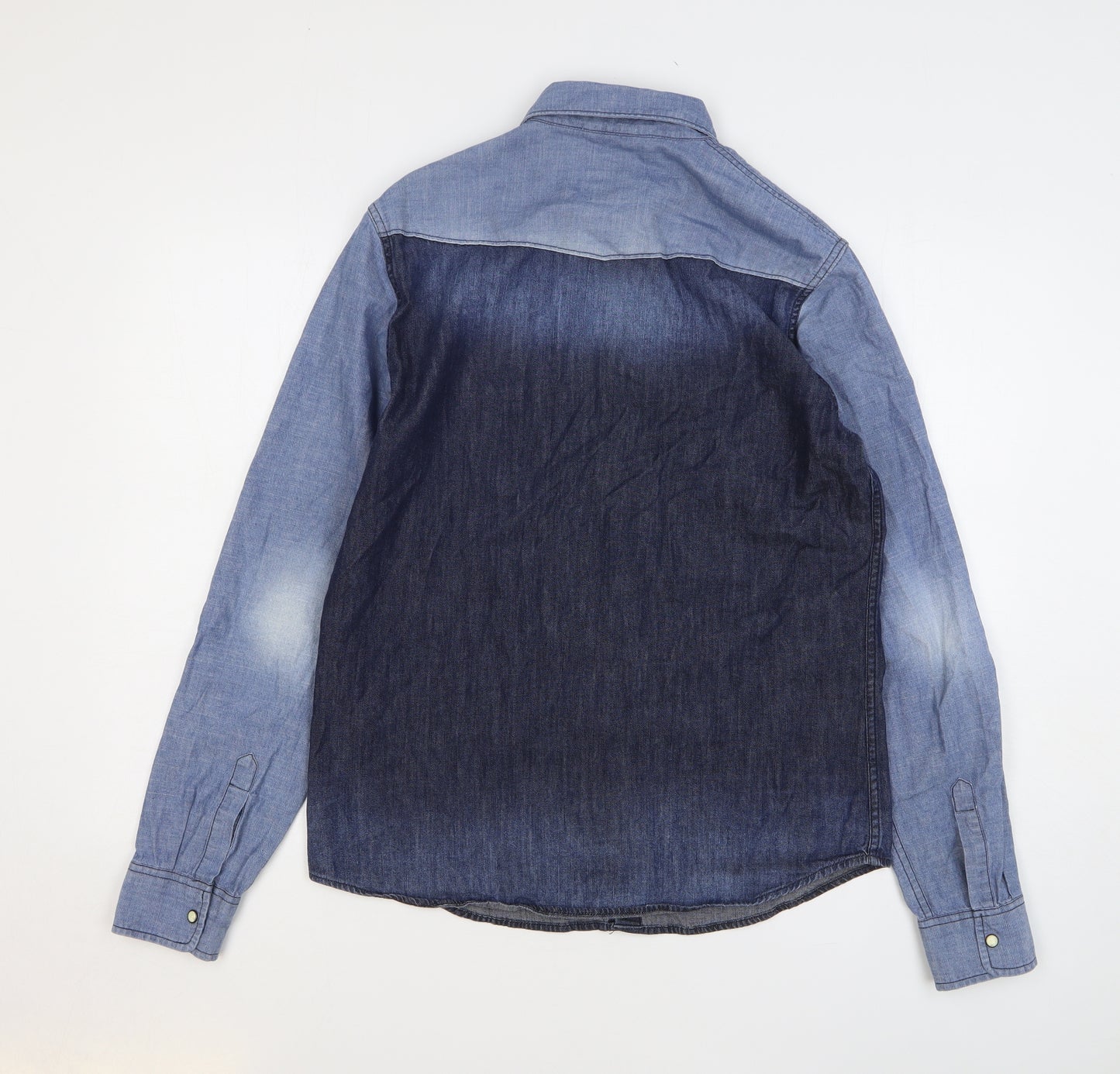 Levi's Mens Blue Cotton Button-Up Size M Collared Snap