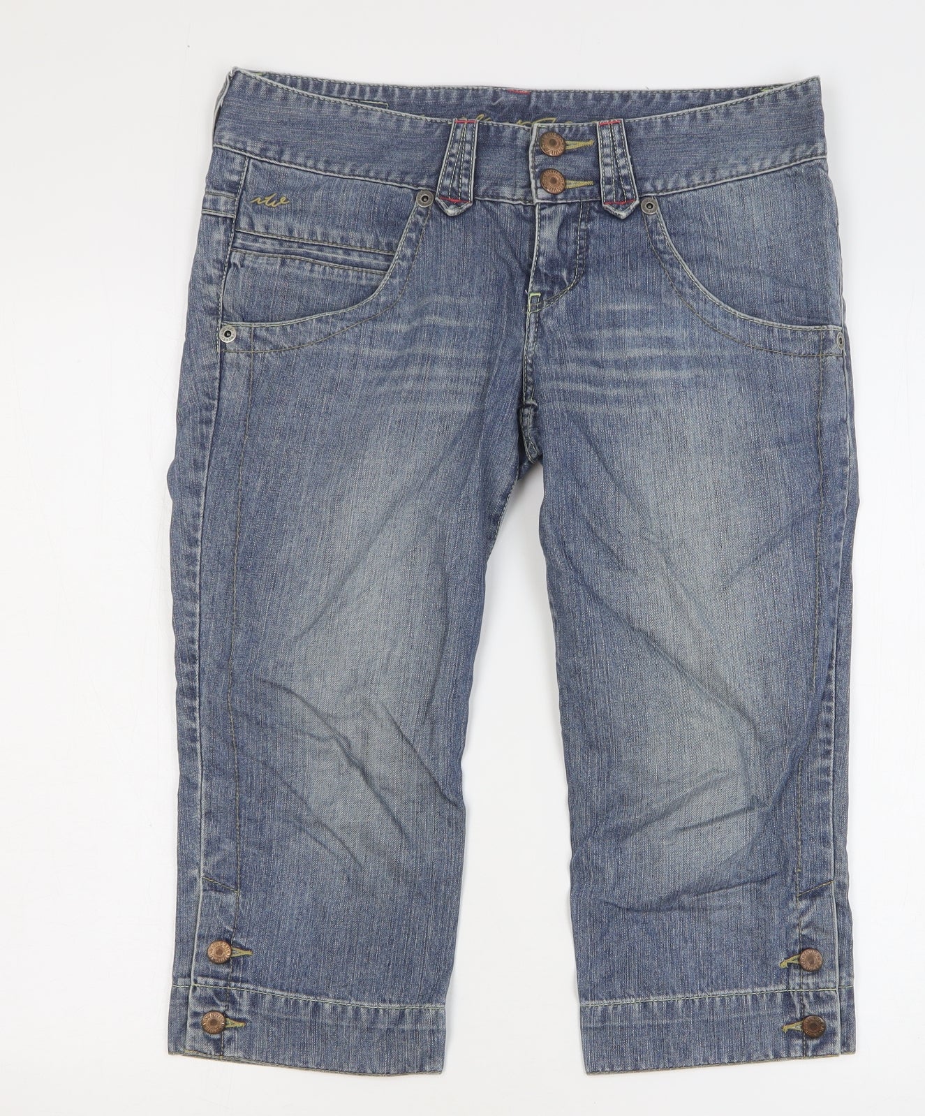 Wear Jeans Womens Blue Cotton Skimmer Shorts Size 12 L20 in Regular Button