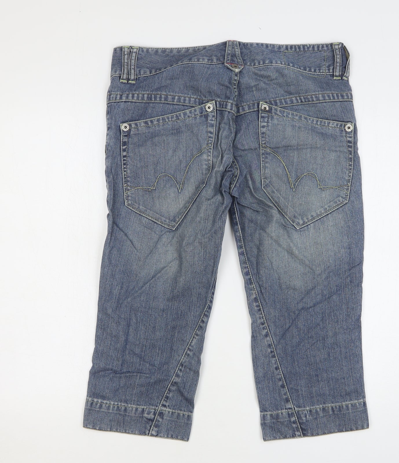 Wear Jeans Womens Blue Cotton Skimmer Shorts Size 12 L20 in Regular Button