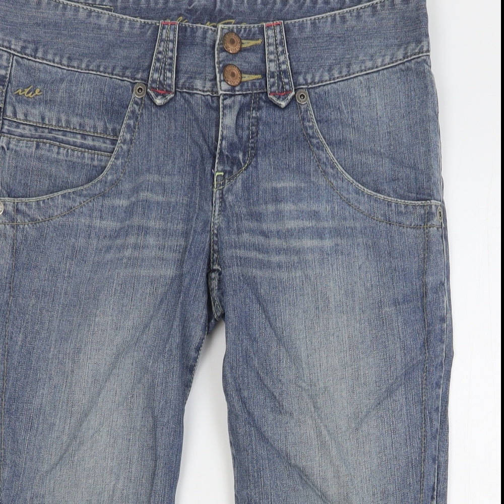 Wear Jeans Womens Blue Cotton Skimmer Shorts Size 12 L20 in Regular Button