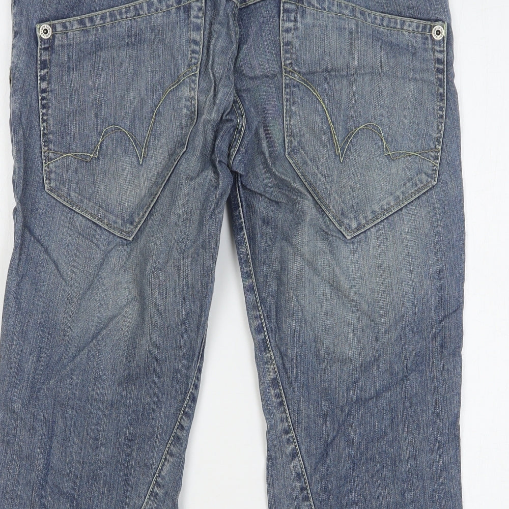 Wear Jeans Womens Blue Cotton Skimmer Shorts Size 12 L20 in Regular Button