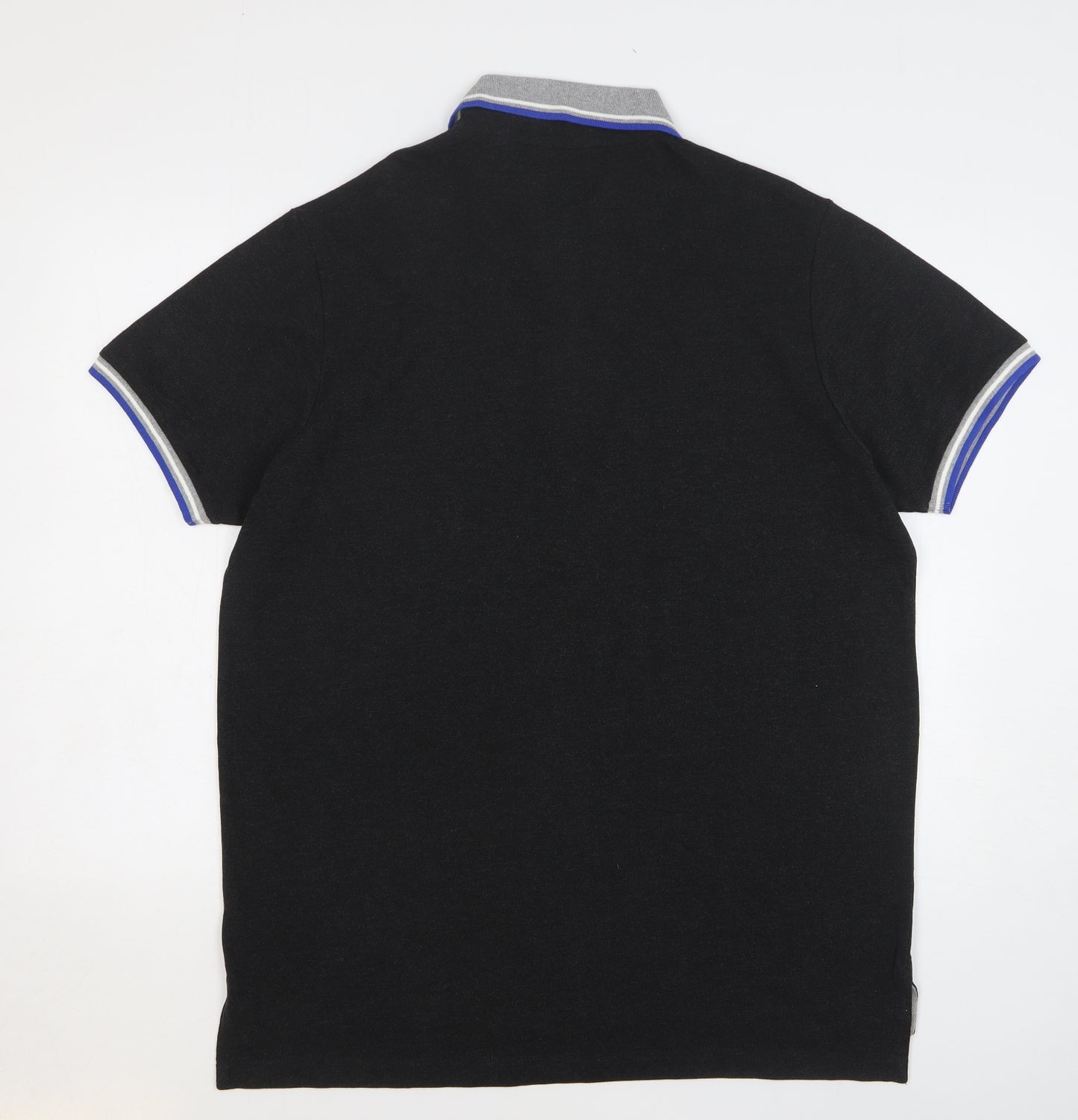 US Polo Assn. Mens Grey Cotton Polo Size L Collared Button