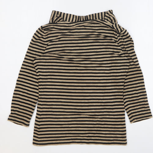 Phase Eight Womens Beige Cowl Neck Striped Viscose Pullover Jumper Size 12