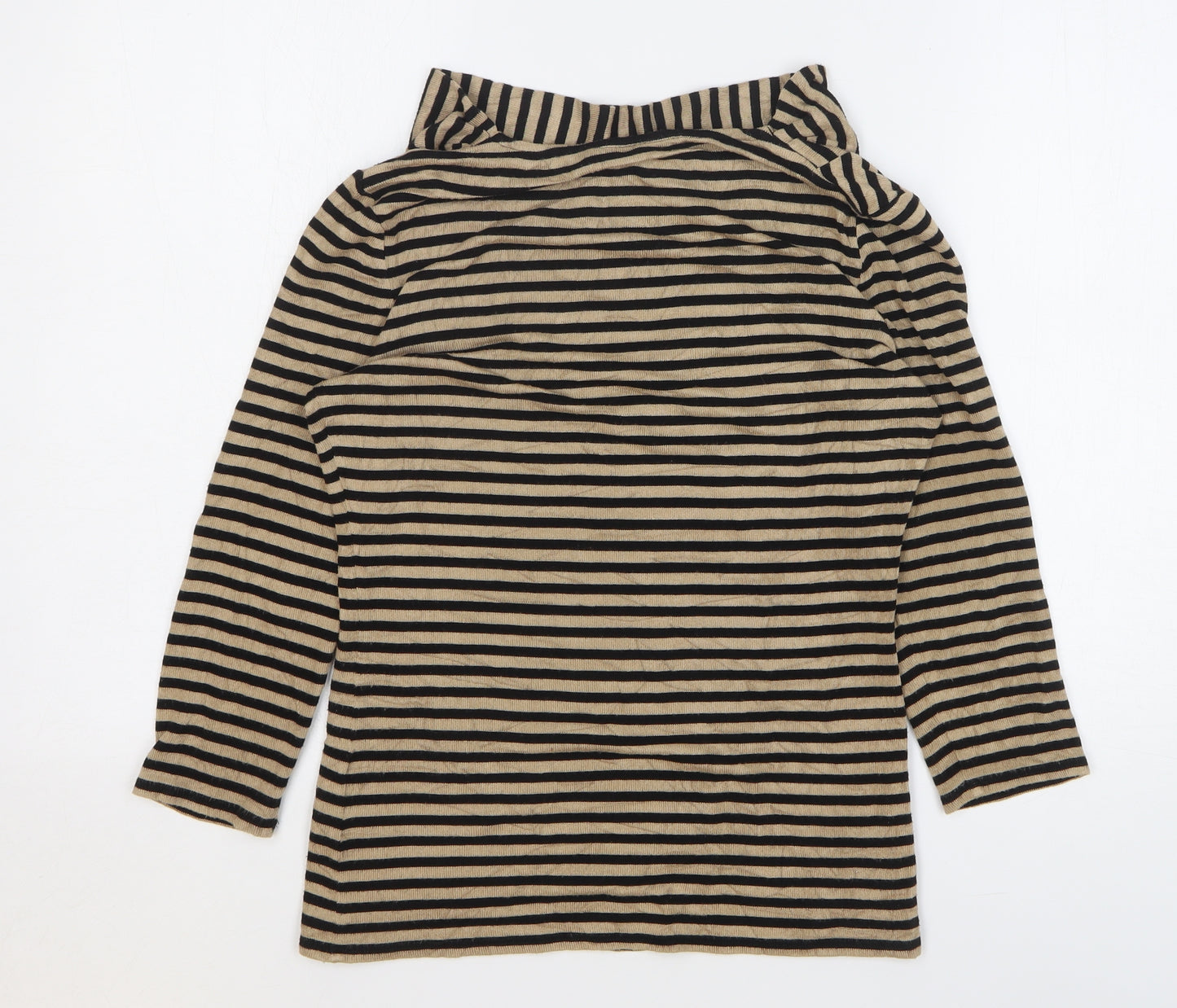 Phase Eight Womens Beige Cowl Neck Striped Viscose Pullover Jumper Size 12