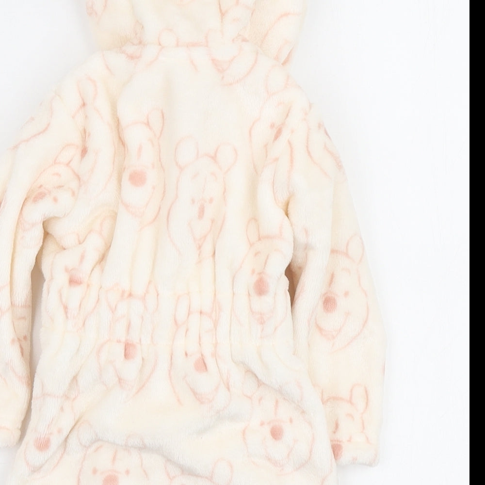 George Girls Ivory Solid Polyester Robe Size 3-6 Months - Winnie the pooh