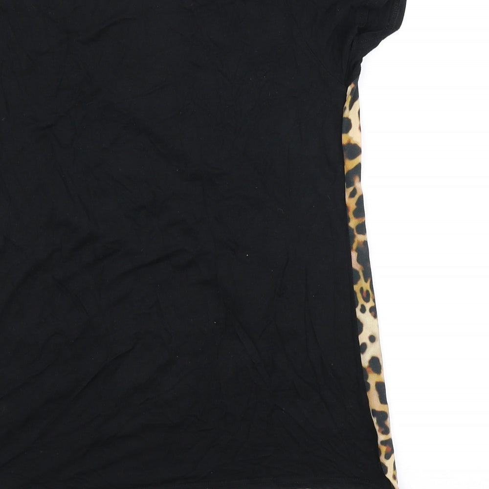 Peacocks Womens Multicoloured Animal Print Polyester Basic T-Shirt Size 10 Round Neck