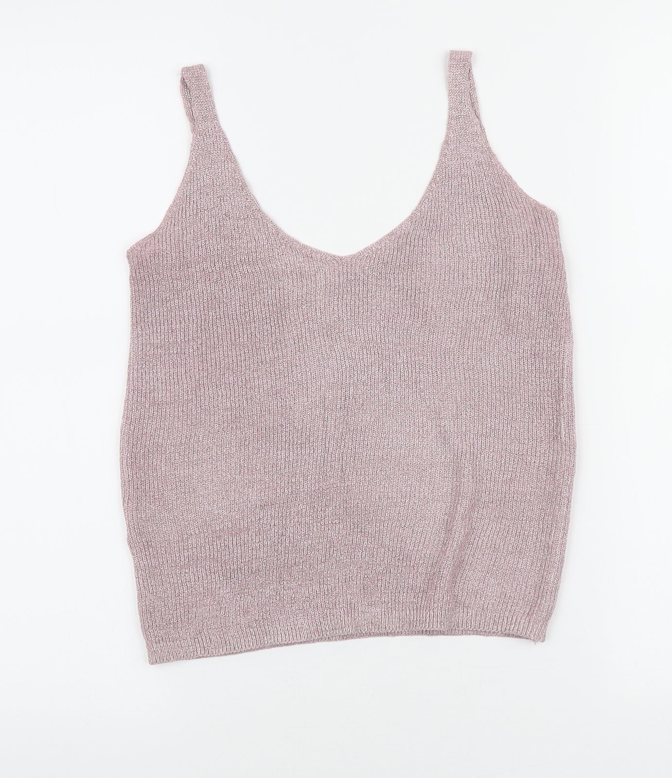 Mango Womens Pink Polyester Camisole Tank Size 10 Scoop Neck