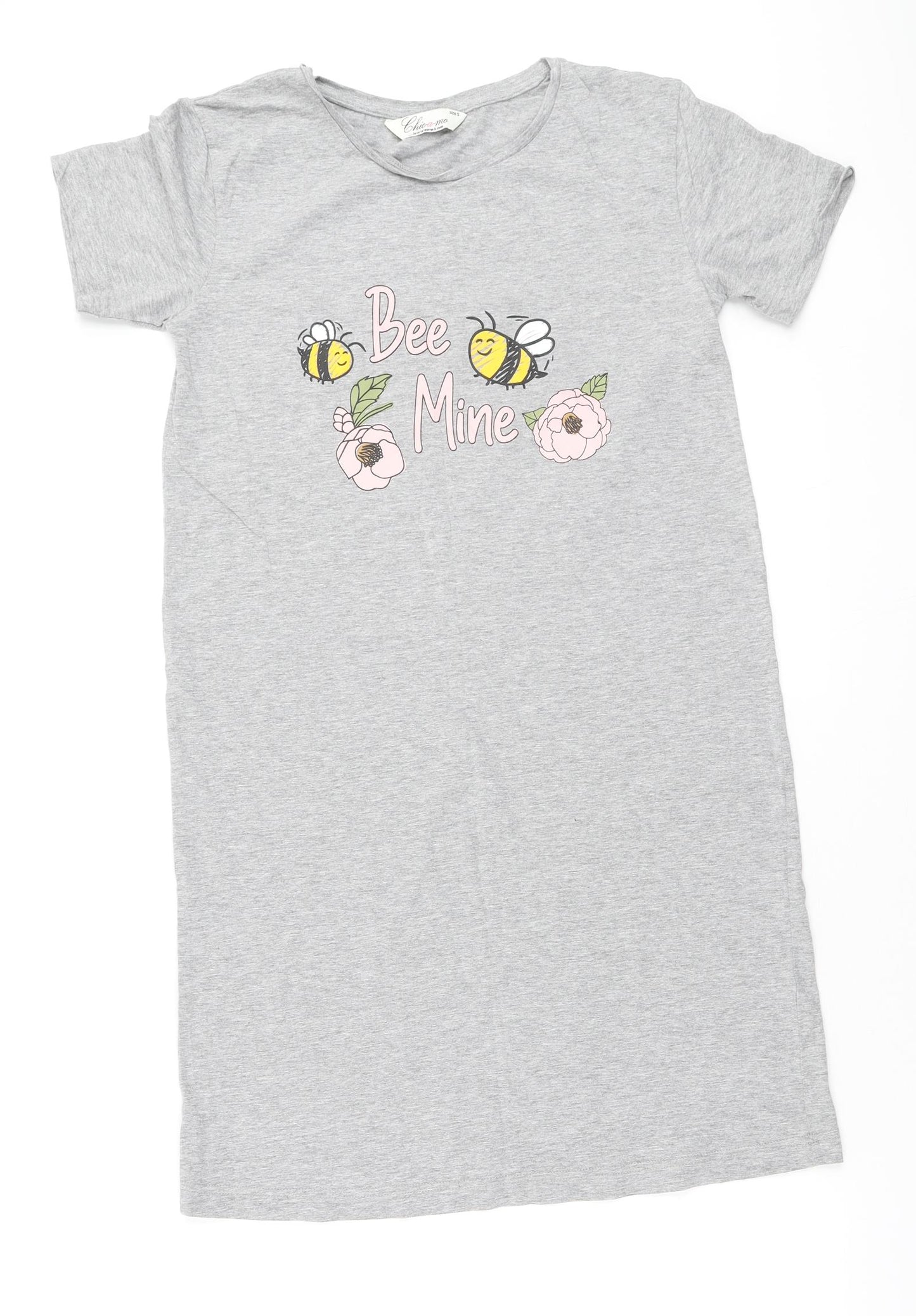 Chic a mo Womens Grey Solid Cotton Top Dress Size S - Bee Mine