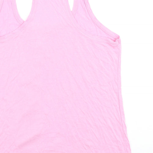 River Island Womens Pink Viscose Basic Tank Size 14 Scoop Neck - New York City