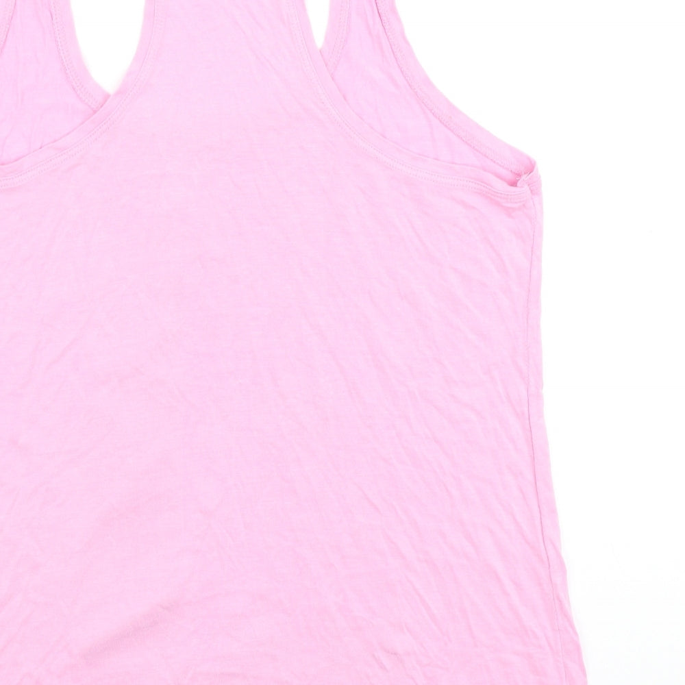 River Island Womens Pink Viscose Basic Tank Size 14 Scoop Neck - New York City