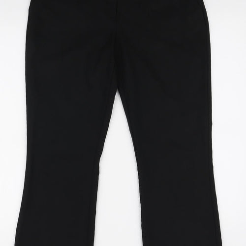 M&Co Womens Black Polyester Trousers Size 10 L28 in Regular Buckle
