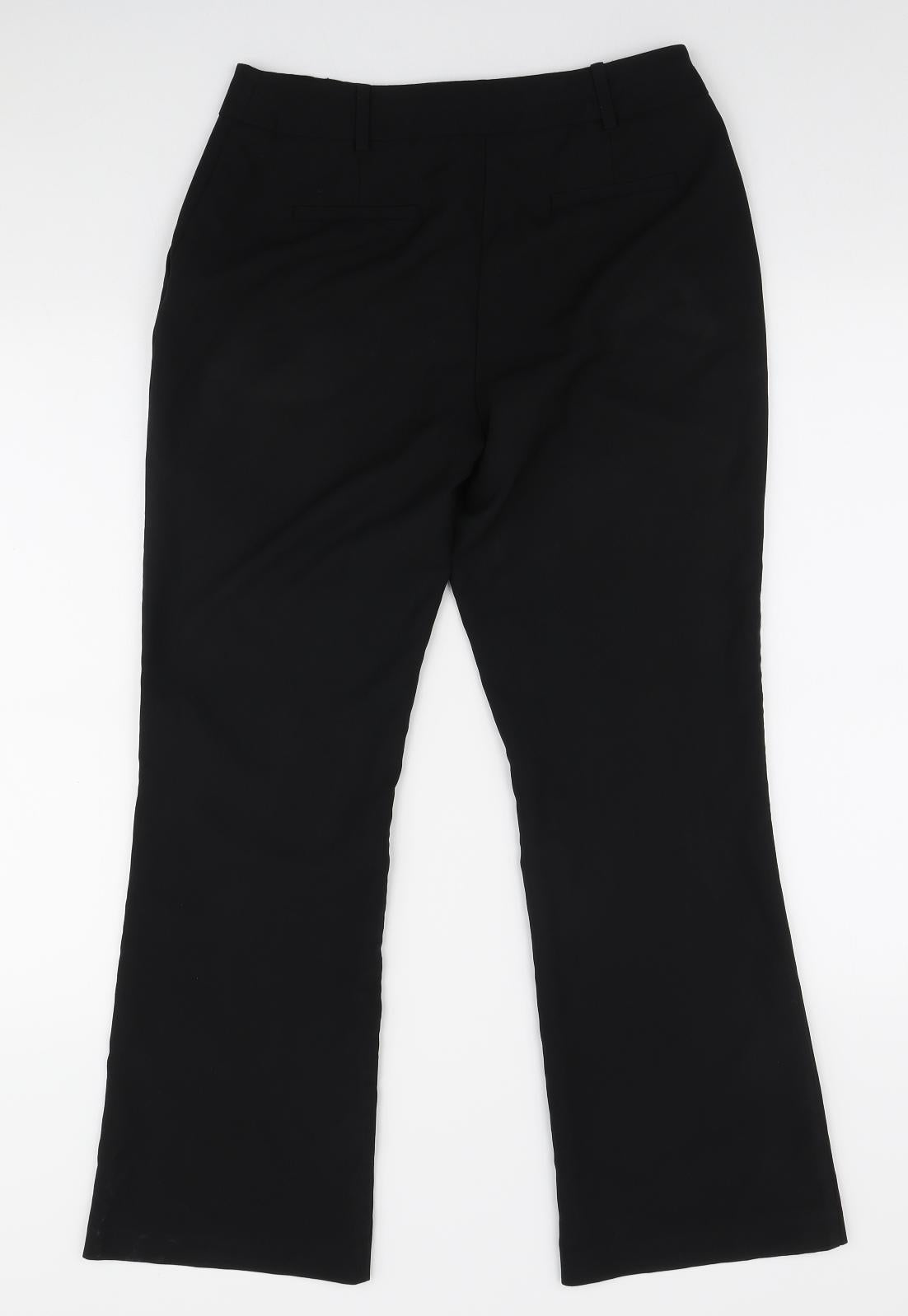 M&Co Womens Black Polyester Trousers Size 10 L28 in Regular Buckle