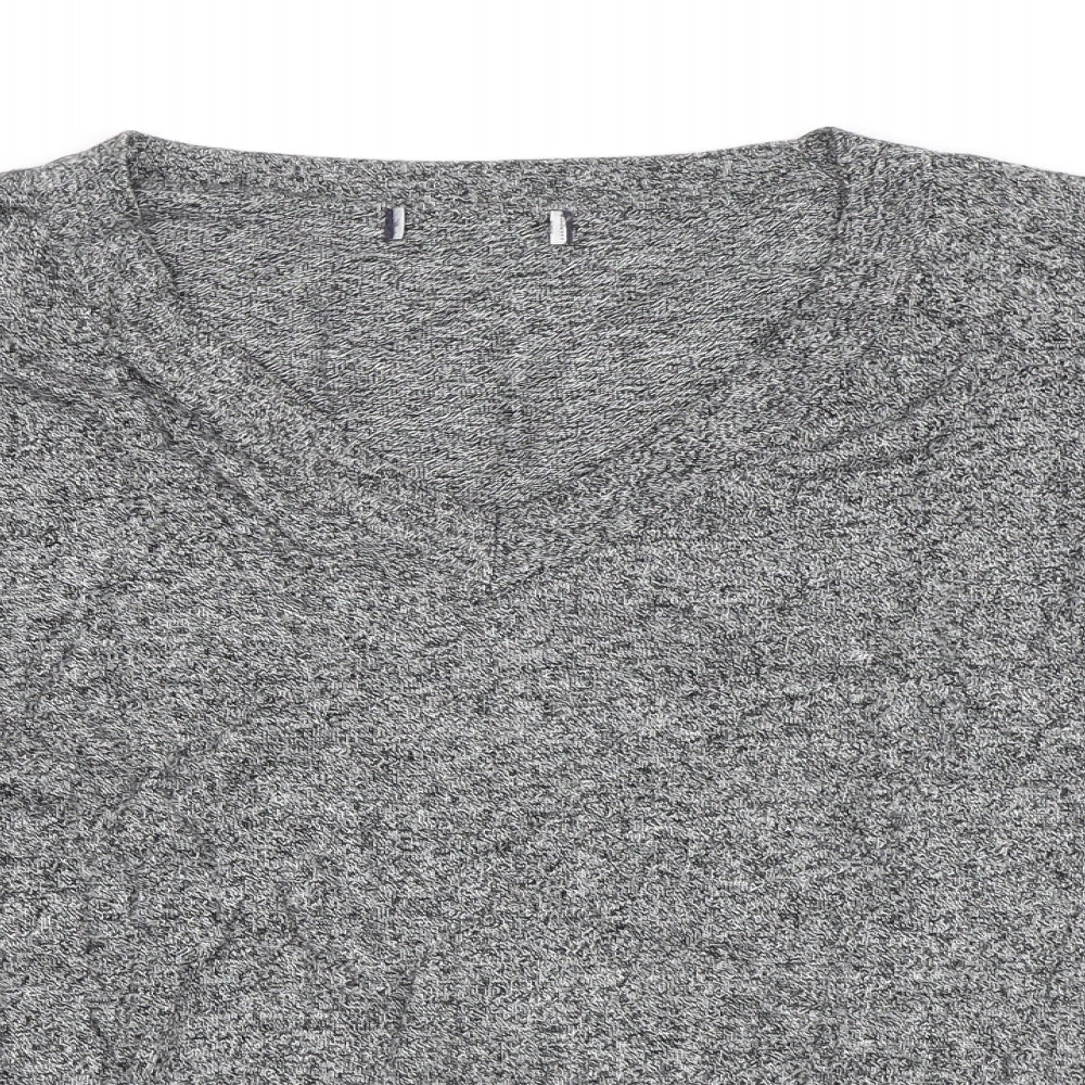 Marks and Spencer Womens Grey Round Neck Cotton Pullover Jumper Size 14