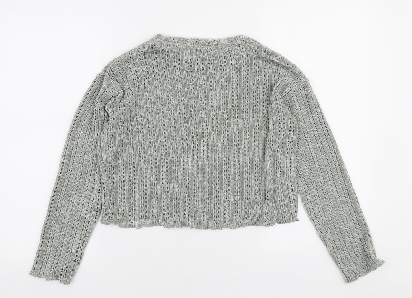 beshka Womens Green Round Neck Polyester Pullover Jumper Size XS