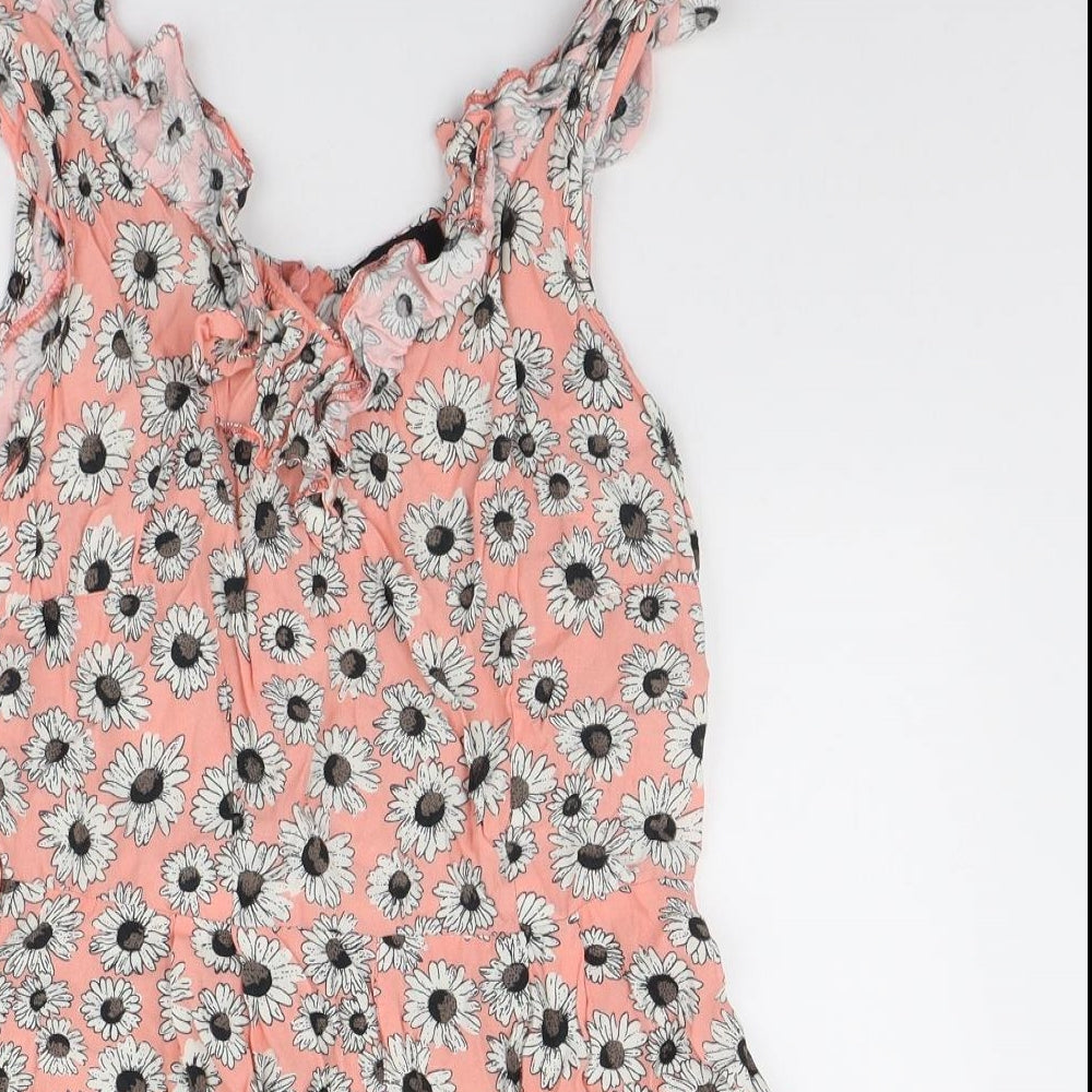 George Womens Pink Floral Polyester Playsuit One-Piece Size 12
