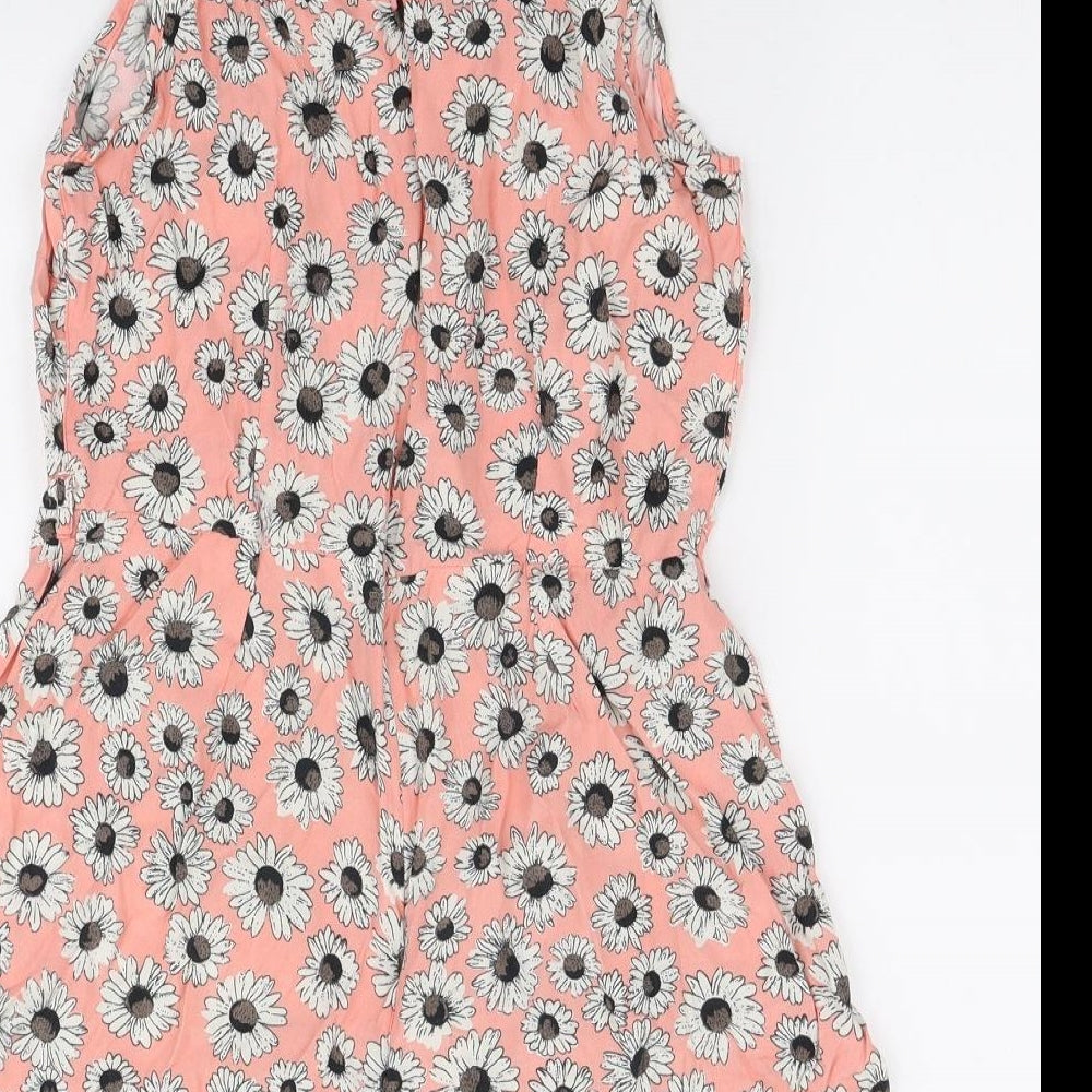George Womens Pink Floral Polyester Playsuit One-Piece Size 12