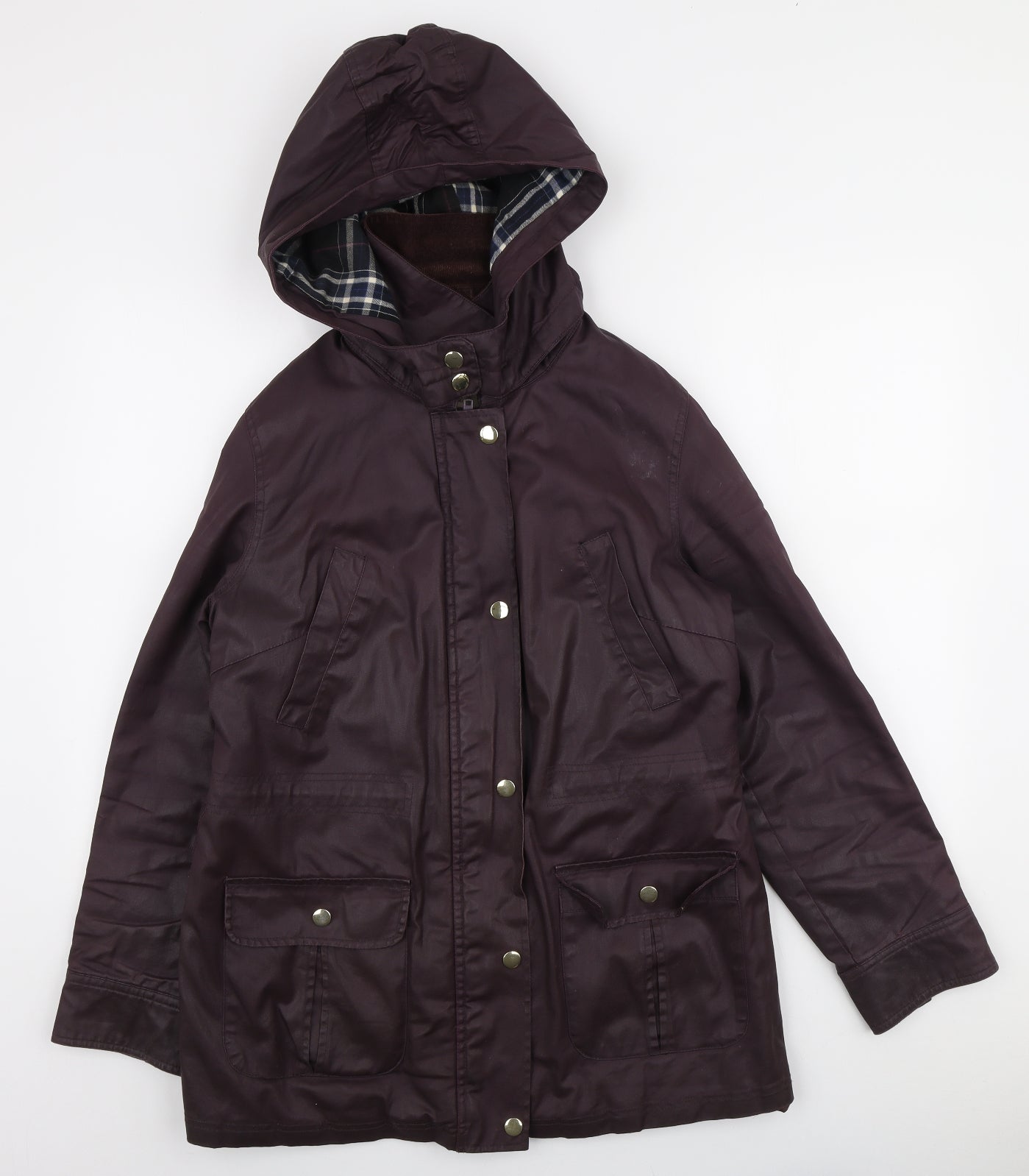 F&F Womens Purple Parka Coat Size M Zip