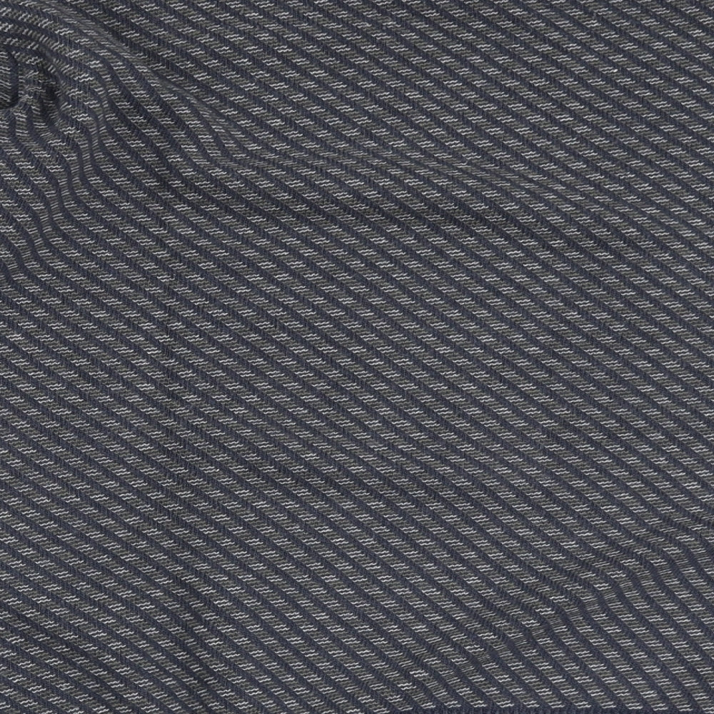Dunnes Stores Mens Blue Crew Neck Striped Cotton Pullover Jumper Size M