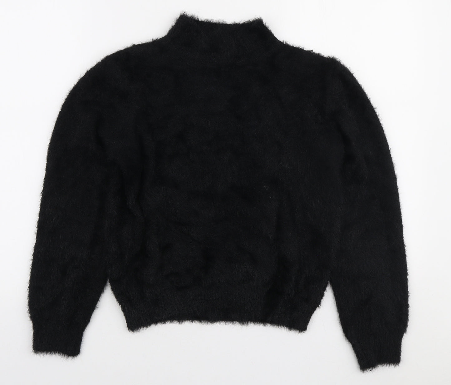 Primark Womens Black High Neck Polyester Pullover Jumper Size S - Fluffly