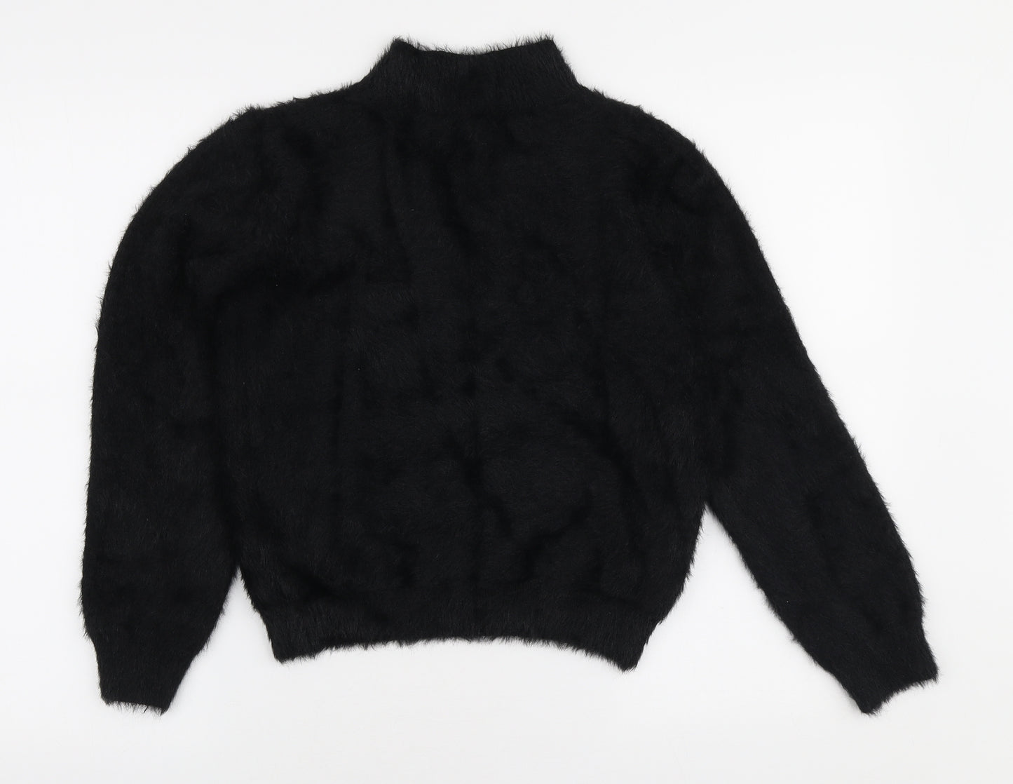 Primark Womens Black High Neck Polyester Pullover Jumper Size S - Fluffly