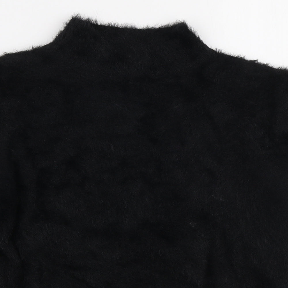 Primark Womens Black High Neck Polyester Pullover Jumper Size S - Fluffly