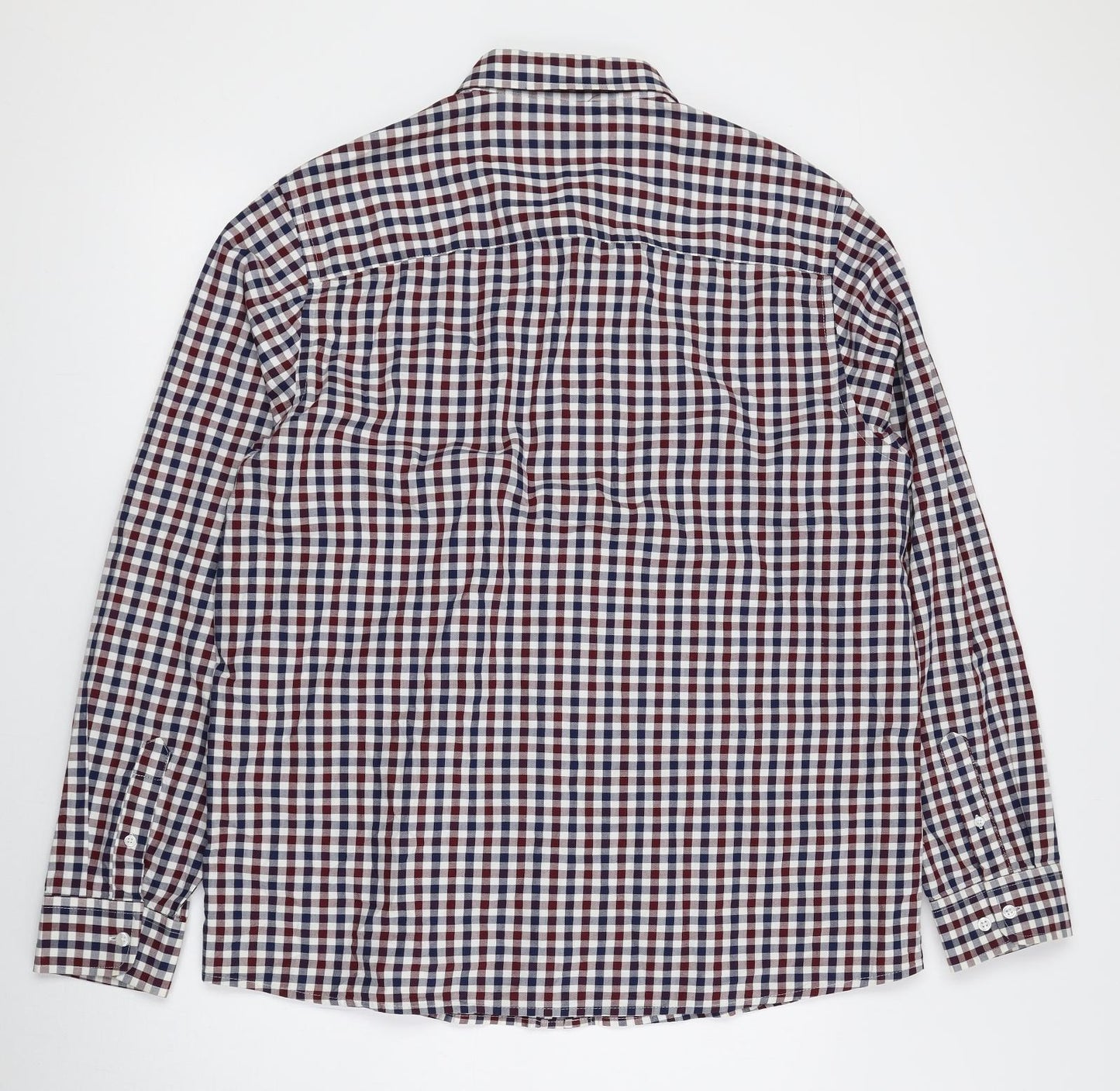 William & Brown Mens Multicoloured Check 100% Cotton Dress Shirt Size XL Collared Button