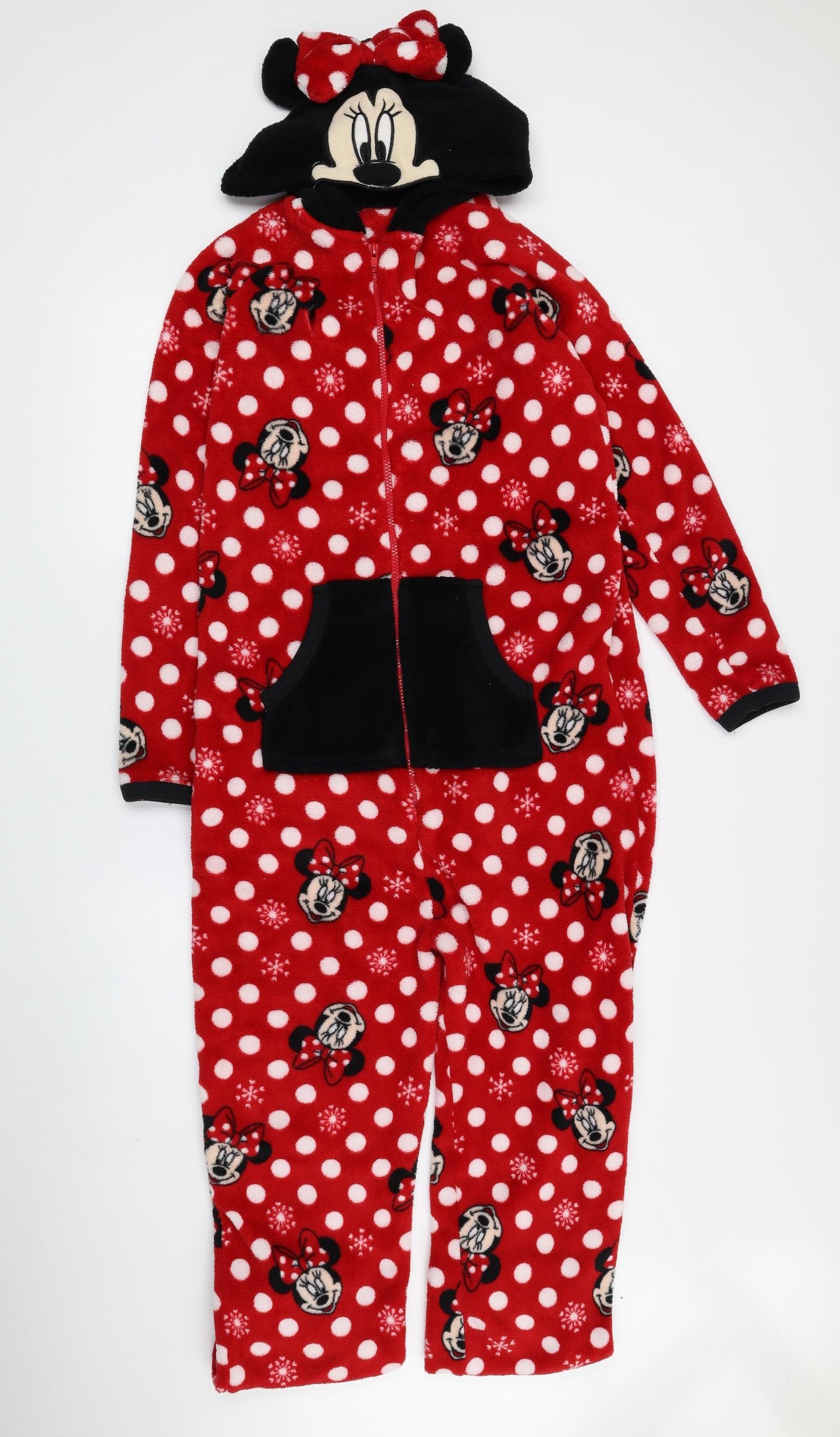 Disney Womens Multicoloured Polka Dot Polyester Capri One Piece Size XS Zip - Minnie Mouse, Red, White, Black