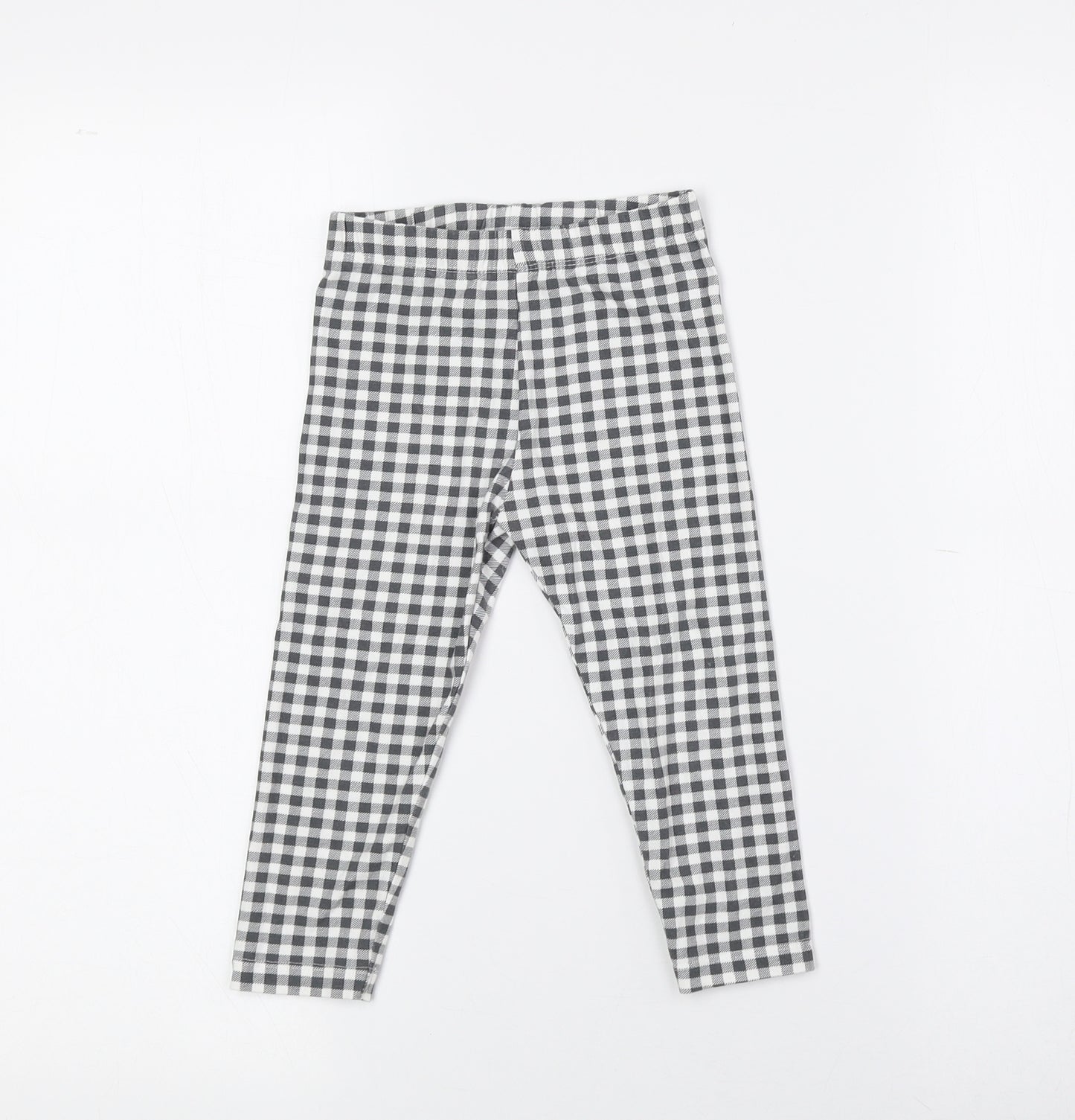 Saint Bernard Girls Grey Check Cotton Sweatpants Trousers Size 4 Years Regular - Leggings