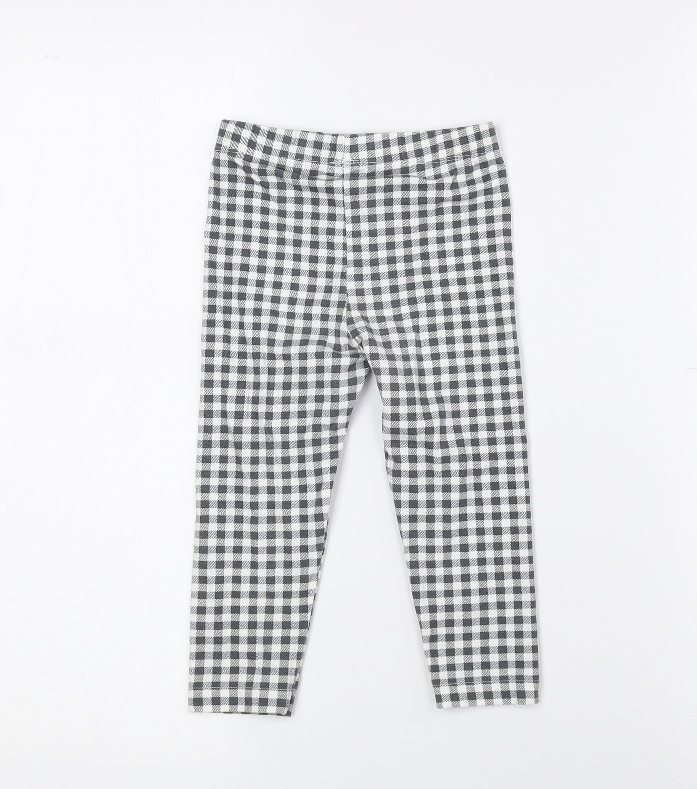 Saint Bernard Girls Grey Check Cotton Sweatpants Trousers Size 4 Years Regular - Leggings
