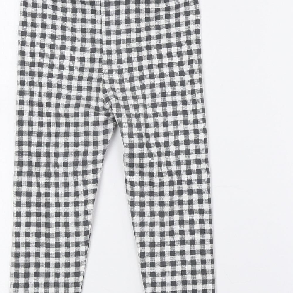 Saint Bernard Girls Grey Check Cotton Sweatpants Trousers Size 4 Years Regular - Leggings