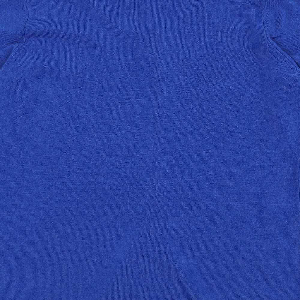 Papaya Womens Blue Round Neck Acrylic Cardigan Jumper Size 14 - Button closure