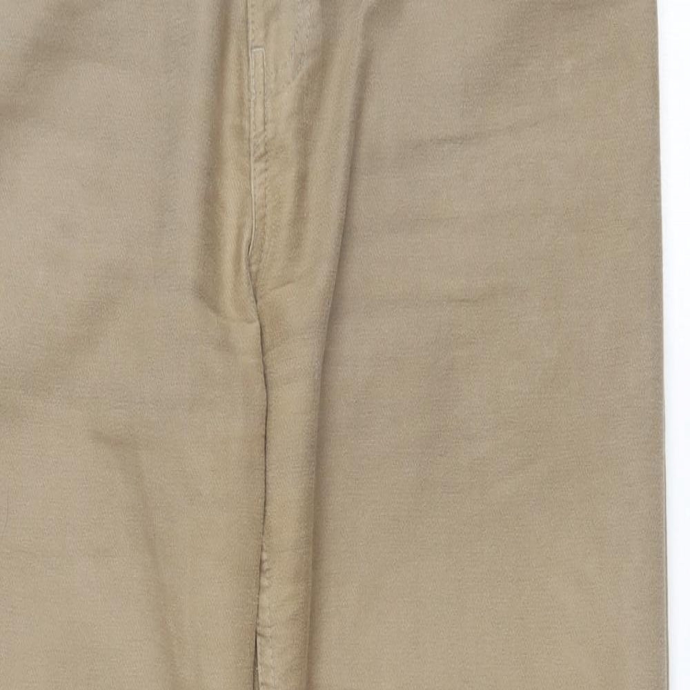 Marks and Spencer Mens Brown Cotton Straight Jeans Size 34 L29 in Regular Zip